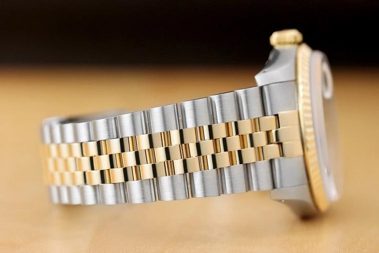 ROLEX MENS DATEJUST 16233 FACTORY DIAMOND 18K GOLD STAINLESS STEEL WHITE WATCH - 8