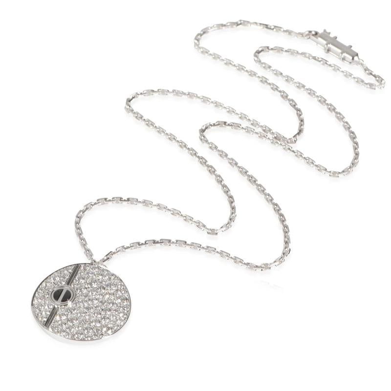 Cartier Diamond & Black Ceramic Love Pendant (White Gold) - 2