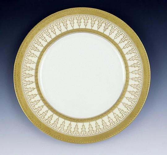 Superb Set 11 1900-1930 Cauldon Tiffany Co Gilded 10 1/2" Dinner Plates - 2