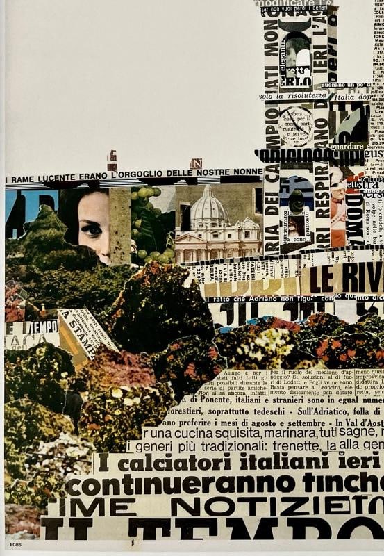 Original Vintage Poster ROME ALITALIA Airline Italy Travel Tourism LINEN - 4