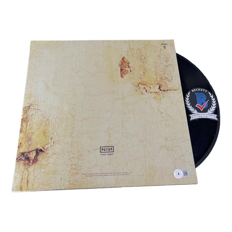 TRENT REZNOR SIGNED AUTOGRAPH NINE INCH NAILS THE DOWNWARD SPIRAL LP VINYL BAS - 2