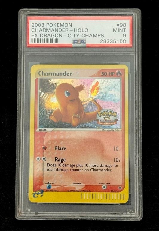 Charmander 98 Pokemon Card Holo Ex Dragon City Championships 2003 Nintendo PSA 9: Condition: Graded - PSA 9: Professionally graded ,Convention/Event: PokÃƒÂ©mon City Championship,Speciality: EX,Set: EX Dragon,Game: PokÃƒÂ©mon TCG,Character: C