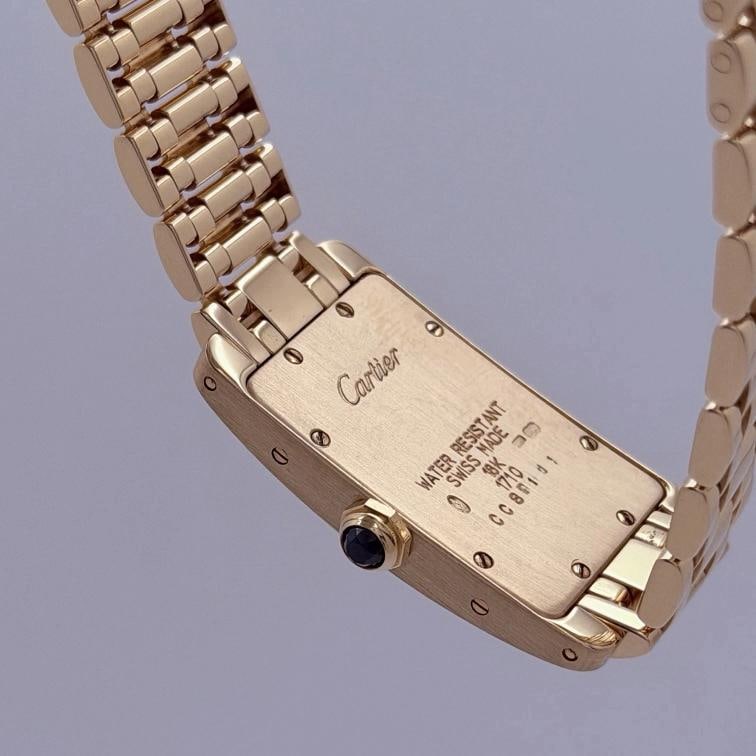 Cartier Tank Americaine 1710 W26015K2 19mm x 35mm Silver Dial 18k Yellow Gold - 13