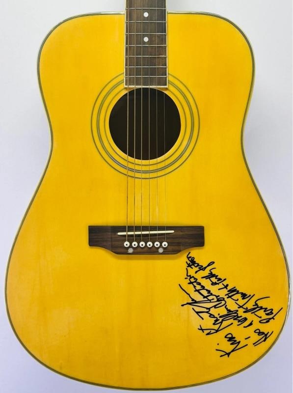 KRIS KRISTOFFERSON Signed Acoustic Guitar Autograph w/lyrics The Pilgrim JSA LOA: Industry: Music,Signed: Yes,Autograph Authentication: James Spence (JSA),Object Type: Guitar & Guitar Pick,Original/Reproduction: Original,Country of Origin: United States