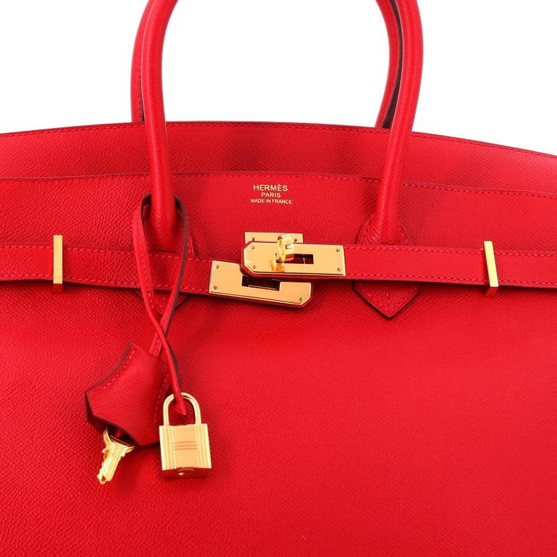 Hermes Birkin Handbag Red Epsom with Gold Hardware 35 - 7