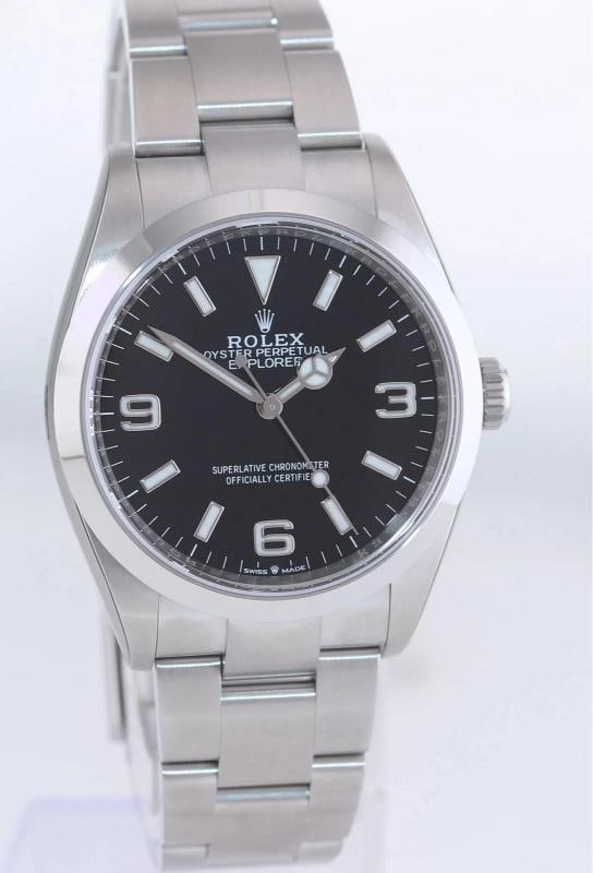 2022 NEW PAPERS Rolex Explorer Black Oyster Steel 36mm 124270 Watch Box and Papers - 3