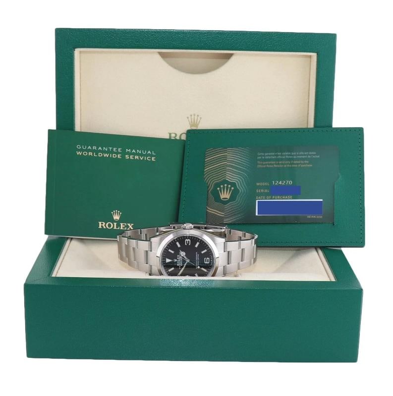 2022 NEW PAPERS Rolex Explorer Black Oyster Steel 36mm 124270 Watch Box and Papers - 6