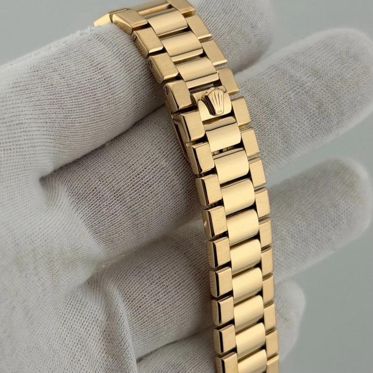 Rolex Day Date Oysterquartz 19018 Factory String Diamond Dial 18K Yellow Gold - 5