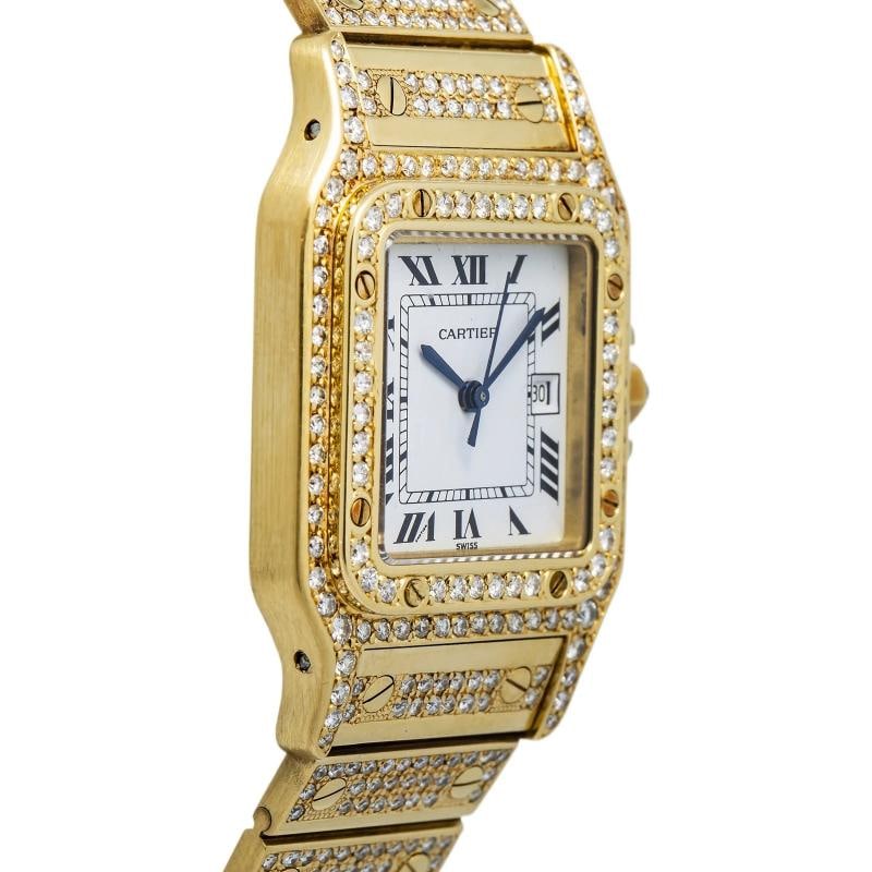 Cartier Santos Galbee Quartz Yellow Gold Diamond White Dial Women's Watch 24mm - 4