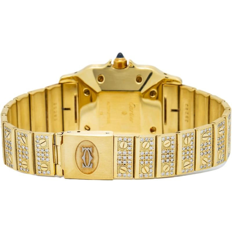 Cartier Santos Galbee Quartz Yellow Gold Diamond White Dial Women's Watch 24mm - 5