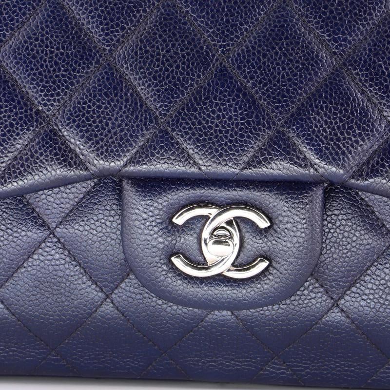Chanel Classic Double Flap Bag Quilted Caviar Jumbo - 6