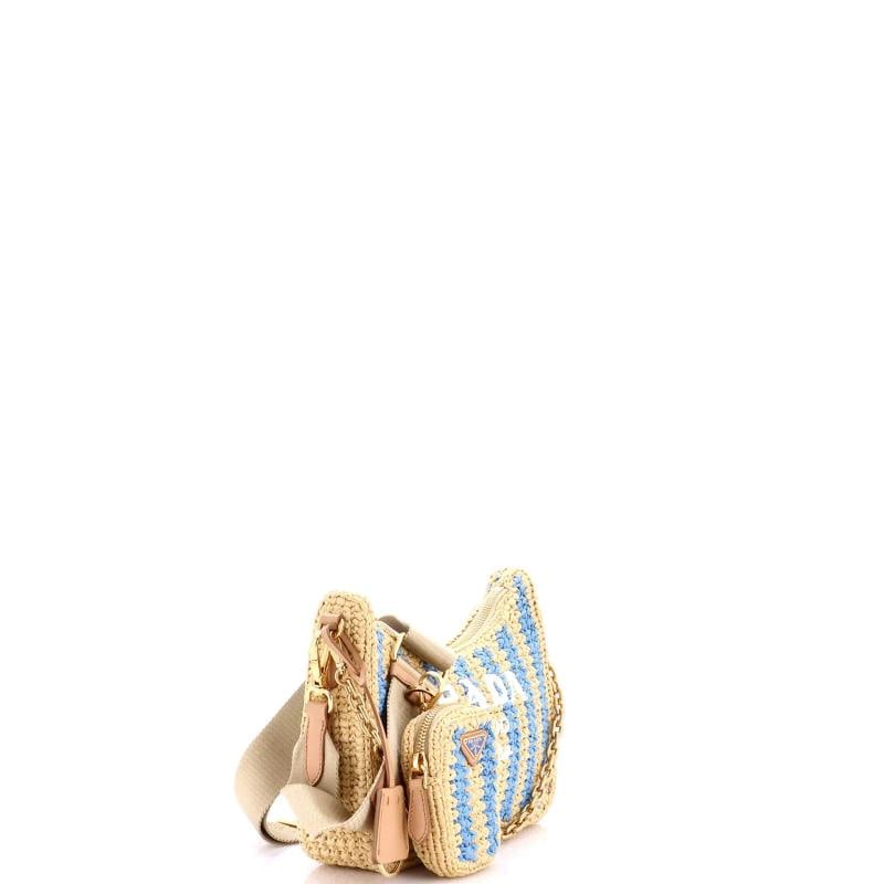 Prada Re-Edition 2005 Shoulder Bag Striped Raffia Small - 2