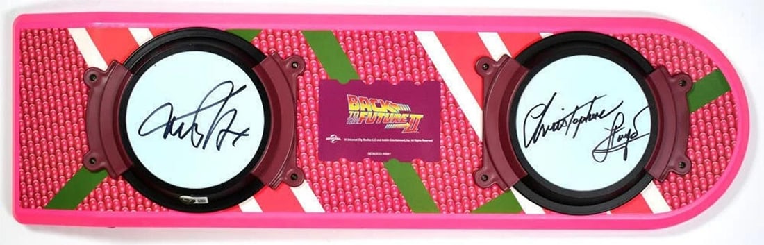 MICHAEL J FOX CHRISTOPHER LLOYD Autographed BACK TO THE FUTURE Hoverboard BAS Wi (1 of 6)