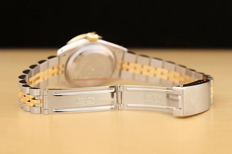 ROLEX LADIES DATEJUST 69173 PINK DIAL 18K YELLOW GOLD DIAMOND RUBY STEEL WATCH - 10