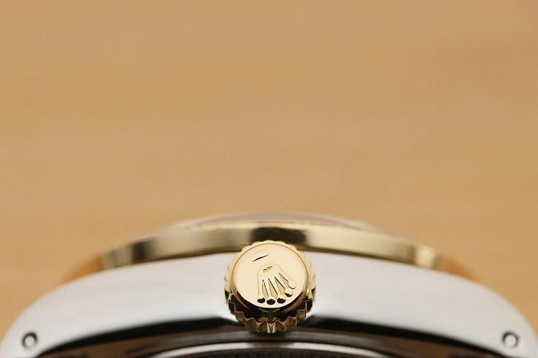 ROLEX LADIES DATEJUST 69173 PINK DIAL 18K YELLOW GOLD DIAMOND RUBY STEEL WATCH - 9