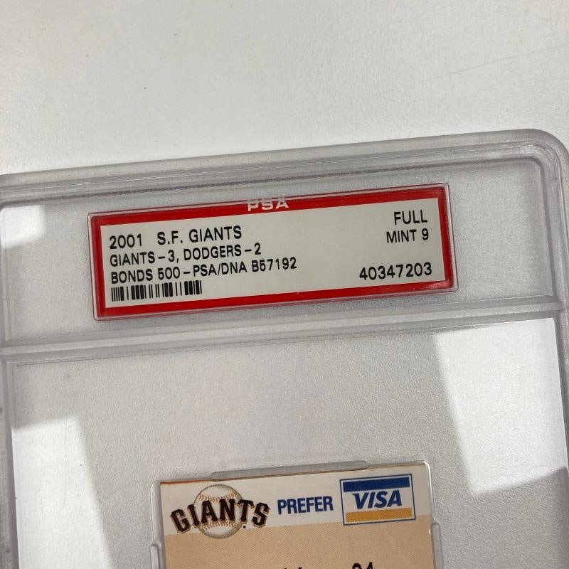 Barry Bonds Signed 500 Home Run April 17, 2001 Full Ticket PSA 9 MINT - 4
