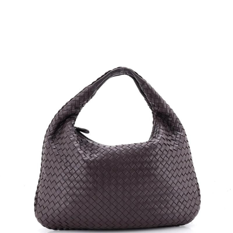 Bottega Veneta Veneta Hobo Intrecciato Nappa Small: Condition: Pre-owned - Good,Brand: Bottega Veneta,Exterior Material: Leather,Style: Hobos,Exterior Color: Purple,Department: Women,Size: Small,Accessories: Mirror