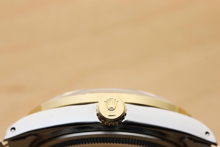 ROLEX MENS DATEJUST 16013 2-TONE 18K YELLOW GOLD DIAMOND QUICKSET JUBILEE WATCH - 8