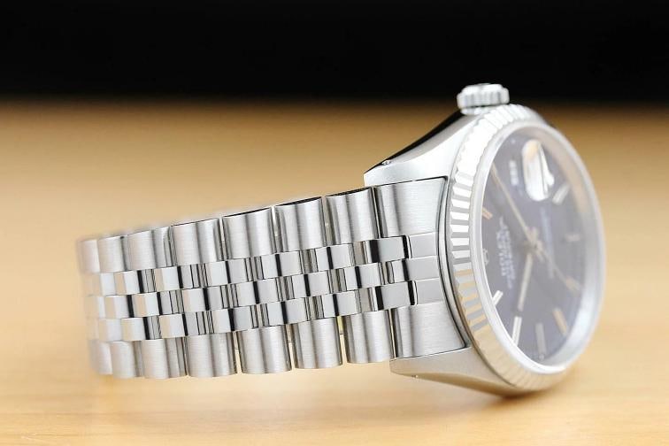 ROLEX MENS DATEJUST 16234 QUICKSET 18K WHITE GOLD STAINLESS STEEL WATCH - 6