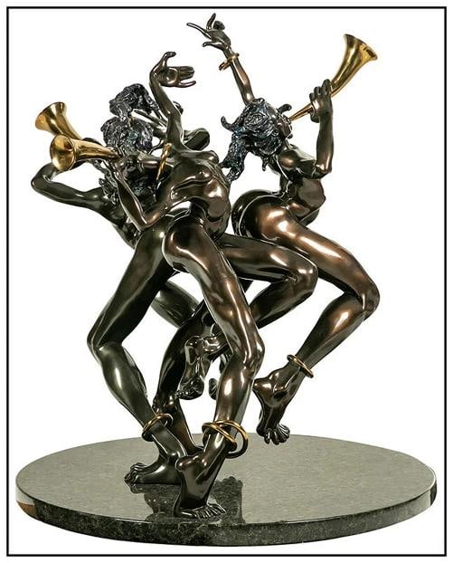 Nicole Taillon Large Original Female Figurative Bronze Music Sculpture Signed - 3