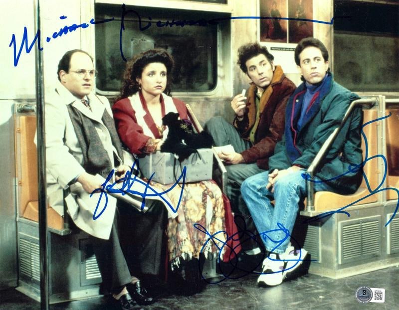Seinfeld Cast 4 + Signed Autograph 11x14 Photo Beckett BAS (1 of 1)