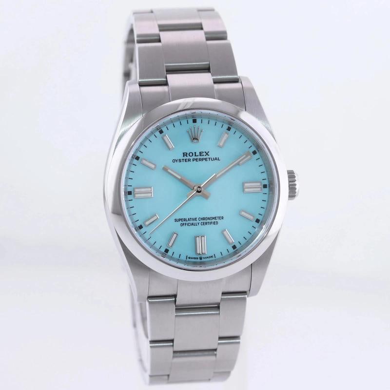 2021 NEW PAPERS Rolex Oyster 126000 Perpetual 36mm TIFFANY BLUE Watch Box - 3