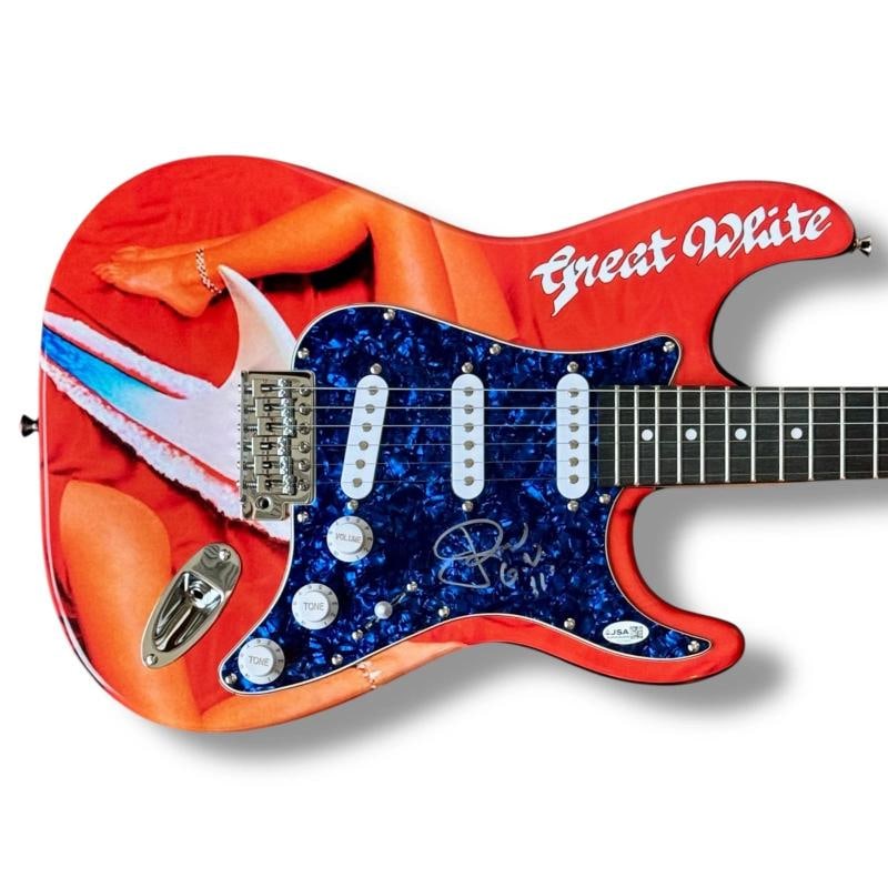 Jack Russell Signed Guitar Custom Graphics JSA COA Great White Twice Shy: Industry: Music,Signed: Yes,Autograph Authentication: James Spence (JSA),Object Type: Guitar & Guitar Pick,Original/Reproduction: Original,Country of Origin: United States
