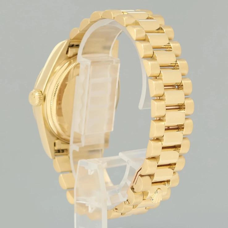 PAPERS MINT Rolex President Day-Date Champagne Roman 18038 Quickset Gold Watch - 4