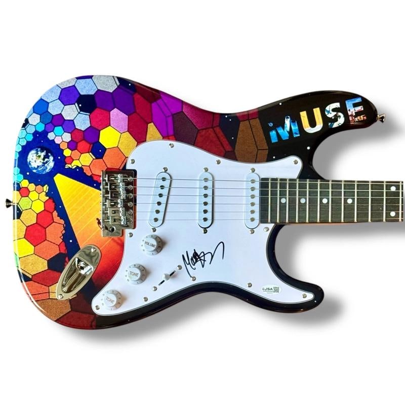 Matt Bellamy Signed Guitar Custom Graphics JSA COA Muse Uprising Starlight: Industry: Music,Signed: Yes,Autograph Authentication: James Spence (JSA),Original/Reproduction: Original,Object Type: Guitar & Guitar Pick,Country of Origin: United States