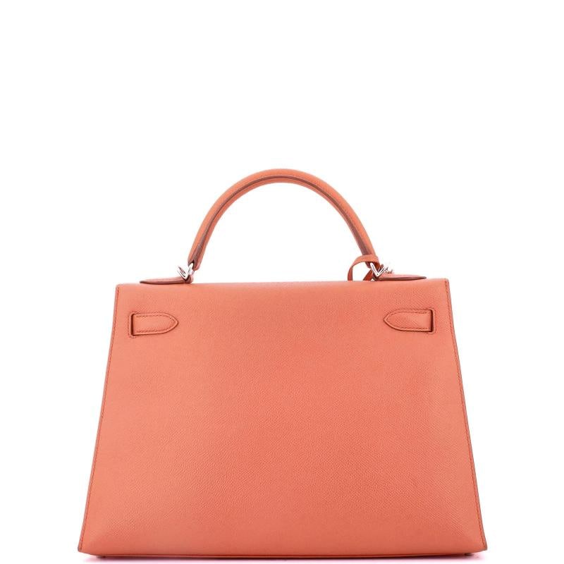 Hermes Kelly Handbag Pink Epsom with Palladium Hardware 32 - 3