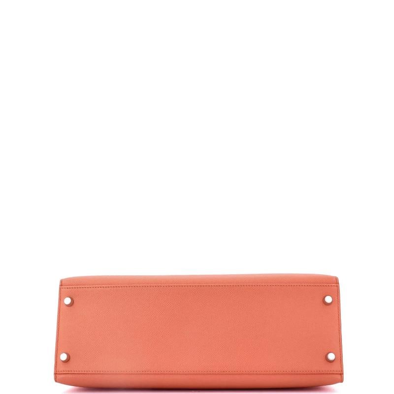 Hermes Kelly Handbag Pink Epsom with Palladium Hardware 32 - 4