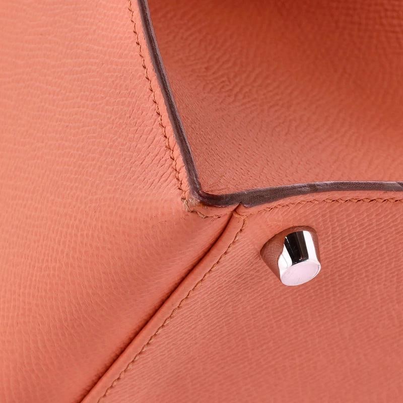 Hermes Kelly Handbag Pink Epsom with Palladium Hardware 32 - 7