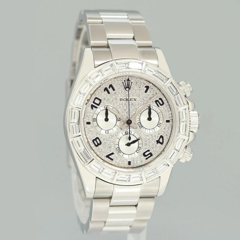 Rolex Daytona 116520 Pave Diamond Baguette Steel Chrono 40mm Watch Box - 3