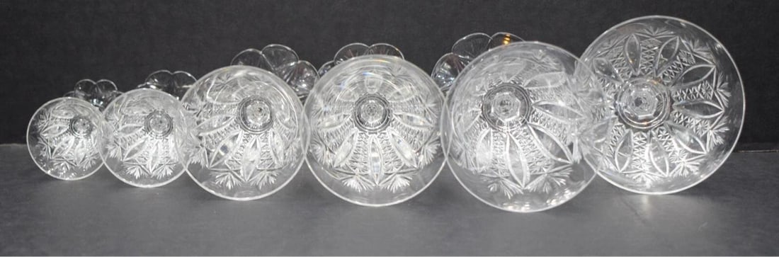 Rare Baccarat Conde Cut Glass 6 Piece Place Setting - Signed - 10