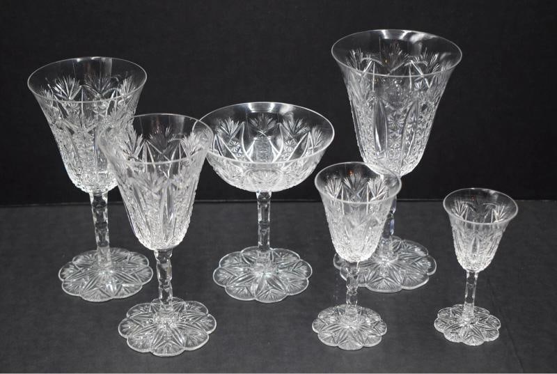 Rare Baccarat Conde Cut Glass 6 Piece Place Setting - Signed - 2
