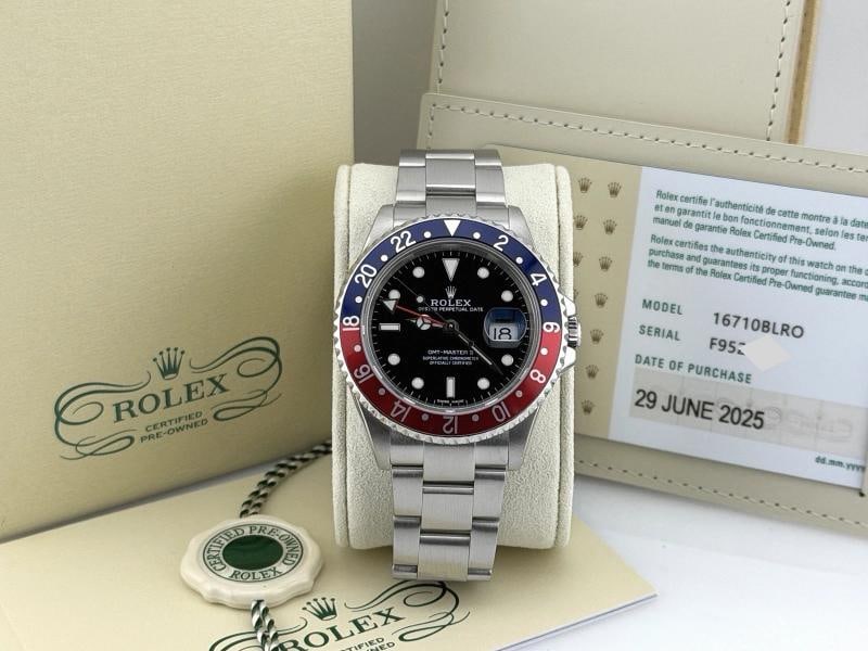 2025 CPO Rolex GMT Master II Pepsi 16710BLRO 40mm Red Blue Bezel Steel Box Card - 12