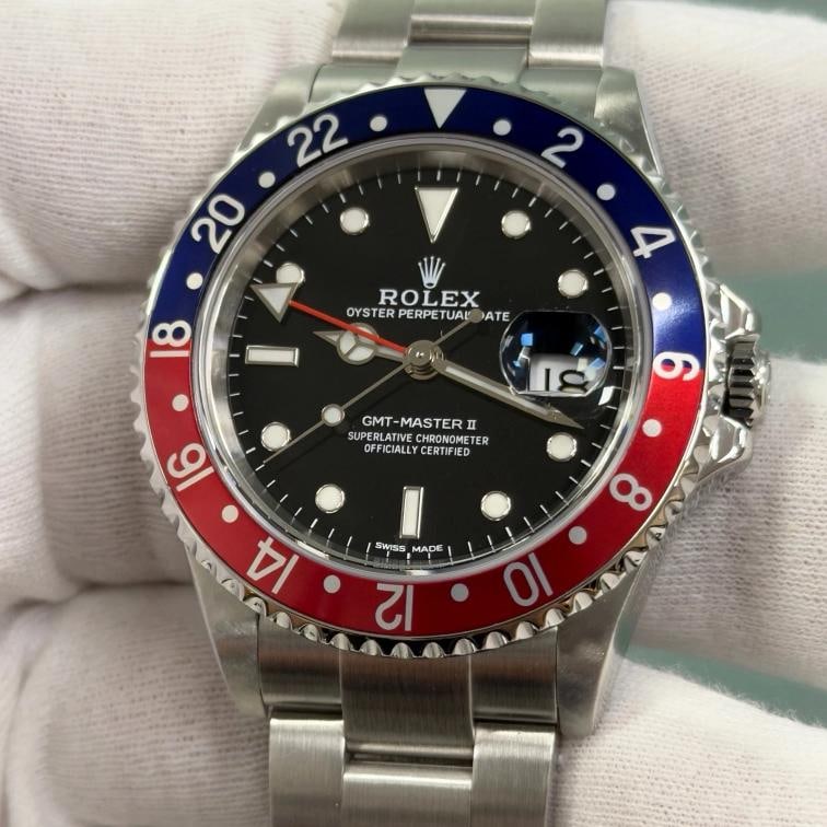 2025 CPO Rolex GMT Master II Pepsi 16710BLRO 40mm Red Blue Bezel Steel Box Card - 4