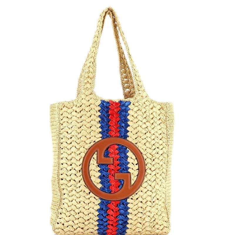 Gucci Blondie NM Open Tote Raffia Small (1 of 6)