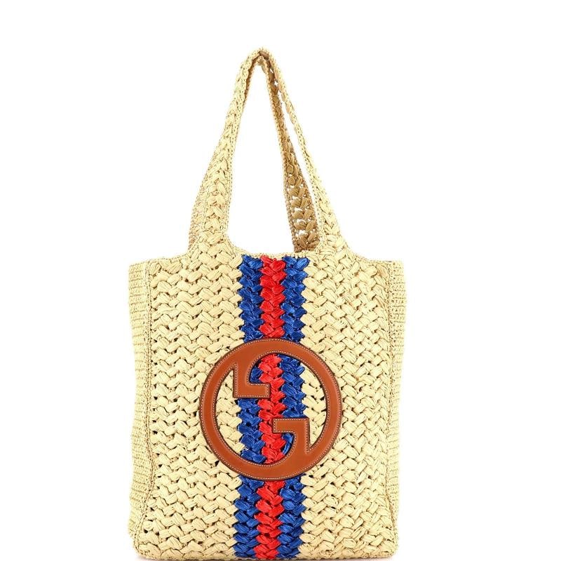 Gucci Blondie NM Open Tote Raffia Small - 2