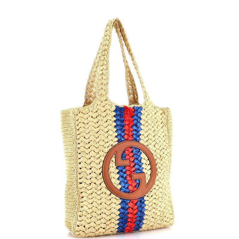 Gucci Blondie NM Open Tote Raffia Small - 3