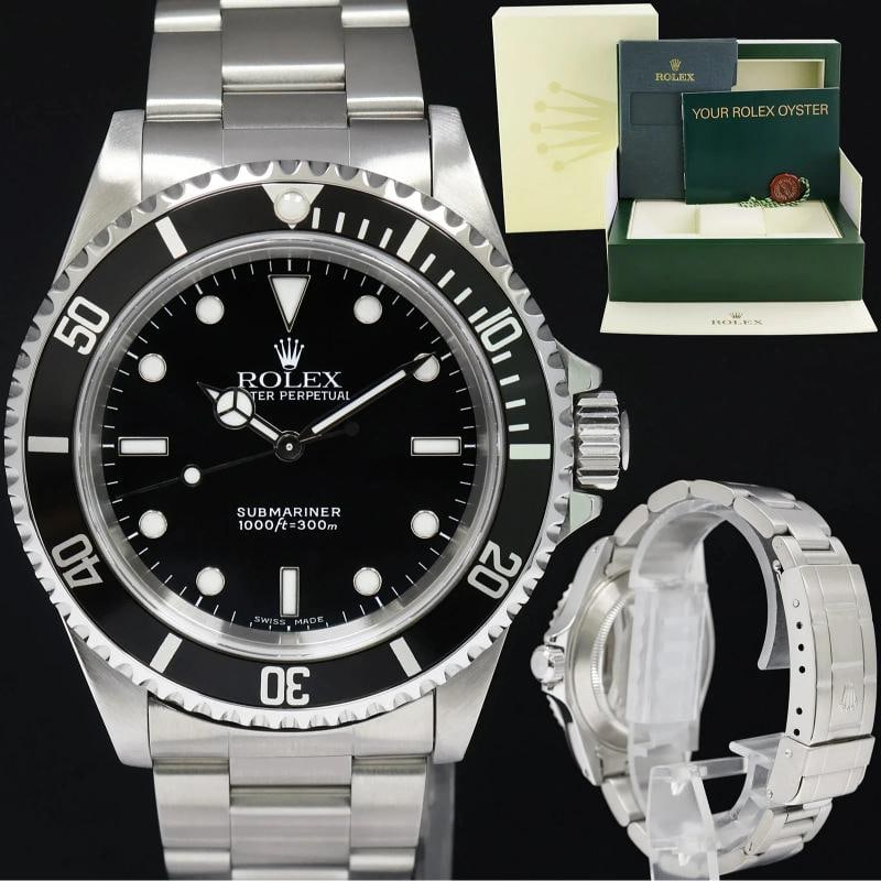 2000 MINT Rolex Submariner No-Date 2 Line Dial 14060M Steel Black 40mm Watch Box: Condition: Pre-owned - Excellent,Brand: Rolex,Department: Men,Type: Wristwatch,UPC: Does Not Apply,Country of Origin: Switzerland Watch Details Brand: Rolex Model: Submariner Reference: 14060M Serial: