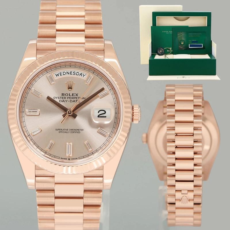 PAPERS MINT 2020 Rolex President 40mm Rose Gold Sundust Diamond 228235 Watch Box: Condition: Pre-owned - Excellent,Brand: Rolex,Department: Men,Type: Wristwatch,,Country of Origin: Switzerland