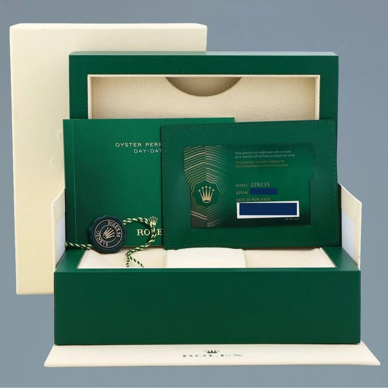 PAPERS MINT 2020 Rolex President 40mm Rose Gold Sundust Diamond 228235 Watch Box - 7