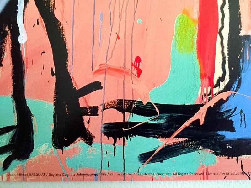 JEAN MICHEL BASQUIAT RARE LITHOGRAPH PRINT " BOY&DOG IN A JOHNNYPUMP " 1982 - 10
