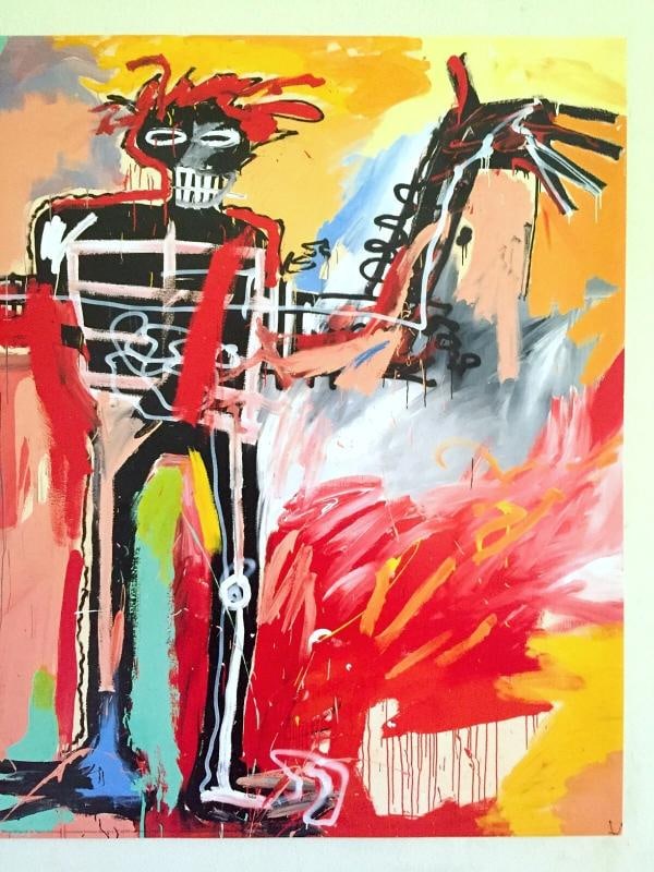 JEAN MICHEL BASQUIAT RARE LITHOGRAPH PRINT " BOY&DOG IN A JOHNNYPUMP " 1982 - 3