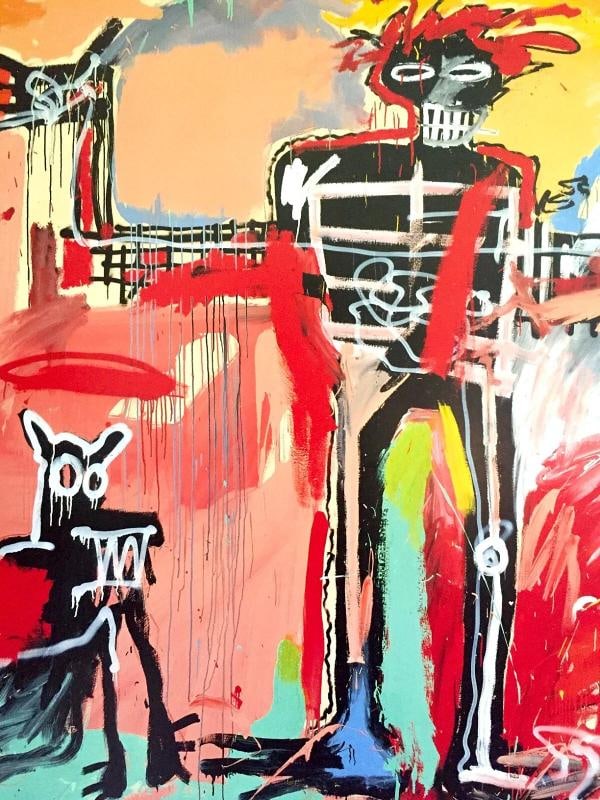 JEAN MICHEL BASQUIAT RARE LITHOGRAPH PRINT " BOY&DOG IN A JOHNNYPUMP " 1982 - 5