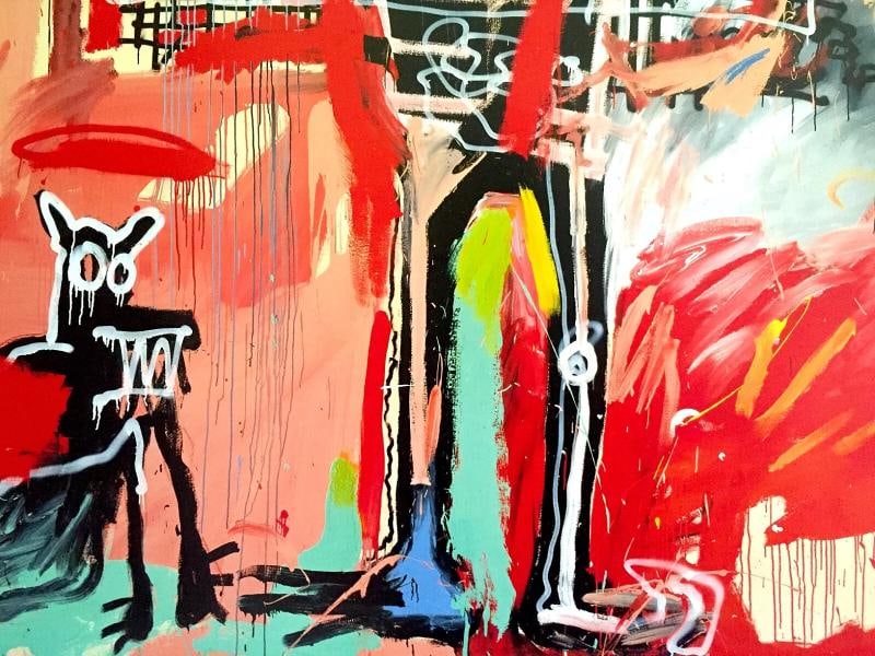 JEAN MICHEL BASQUIAT RARE LITHOGRAPH PRINT " BOY&DOG IN A JOHNNYPUMP " 1982 - 9