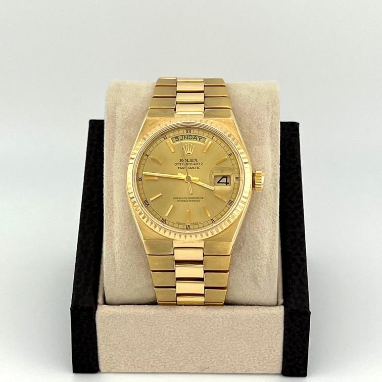 Rolex Day Date Oysterquartz 19018 36mm Champagne Dial 18K Yellow Gold - 8