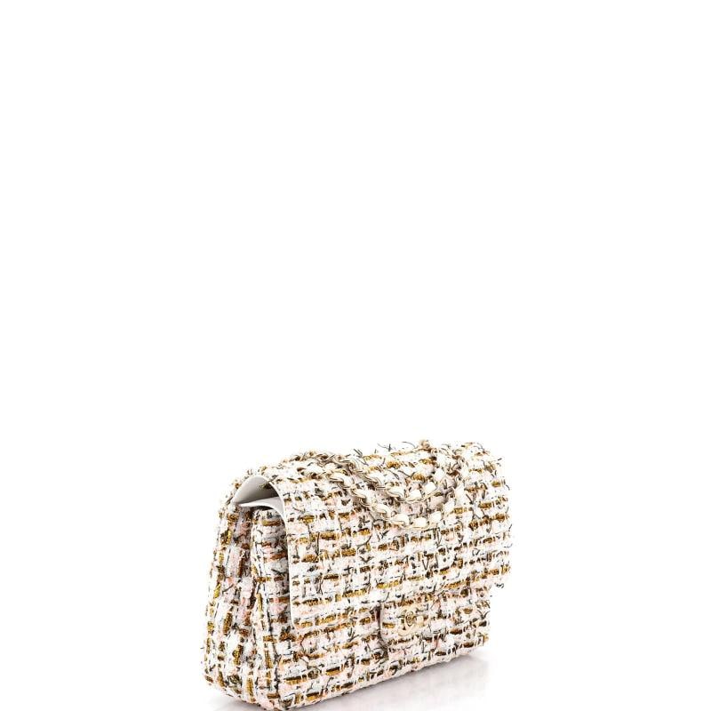 Chanel Classic Double Flap Bag Quilted Tweed and Ribbon Medium - 2