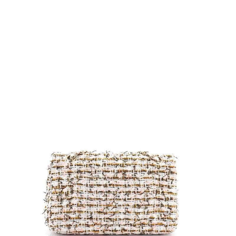 Chanel Classic Double Flap Bag Quilted Tweed and Ribbon Medium - 3
